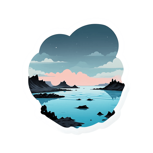 Sunset Beach View - UV DTF Sticker - Heat Press Transfer