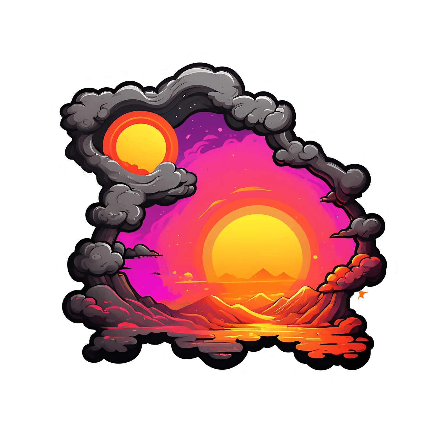Sunset Clouds - Sticker - Heat Press Transfer