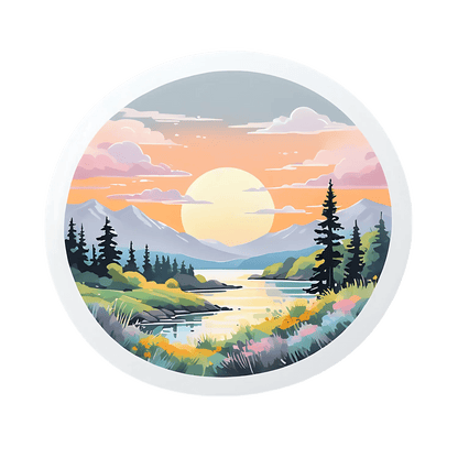 Sunset Scenery Sticker - Vibrant UV DTF - Heat Press Transfer