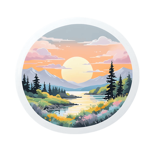Sunset Scenery Sticker - Vibrant UV DTF - Heat Press Transfer