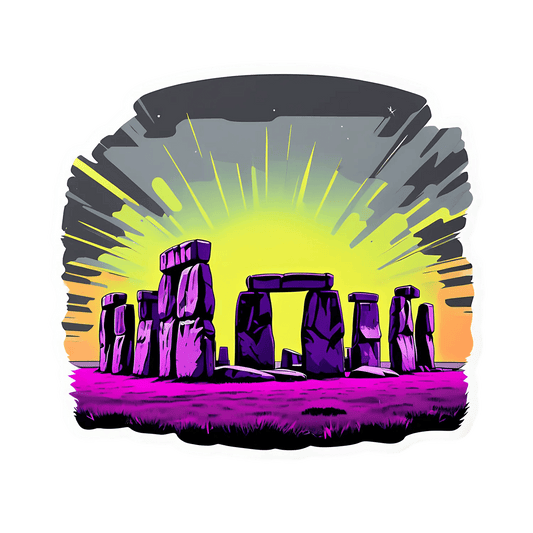 Sunset Stonehenge - Sticker - Heat Press Transfer
