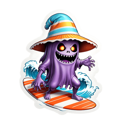 Surfer Monster - UV DTF Sticker - Heat Press Transfer