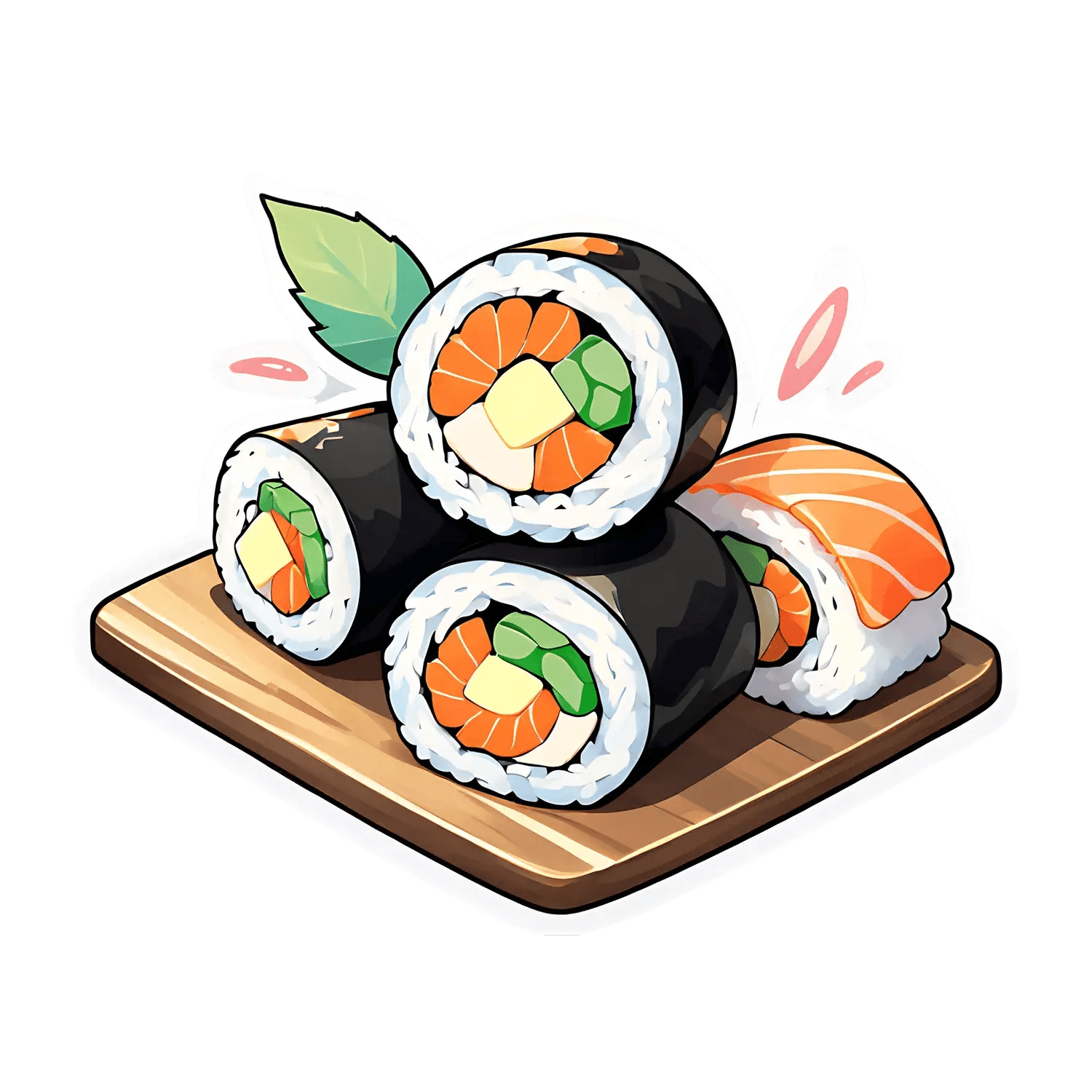 Sushi Platter Sticker - Vibrant UV DTF - Heat Press Transfer