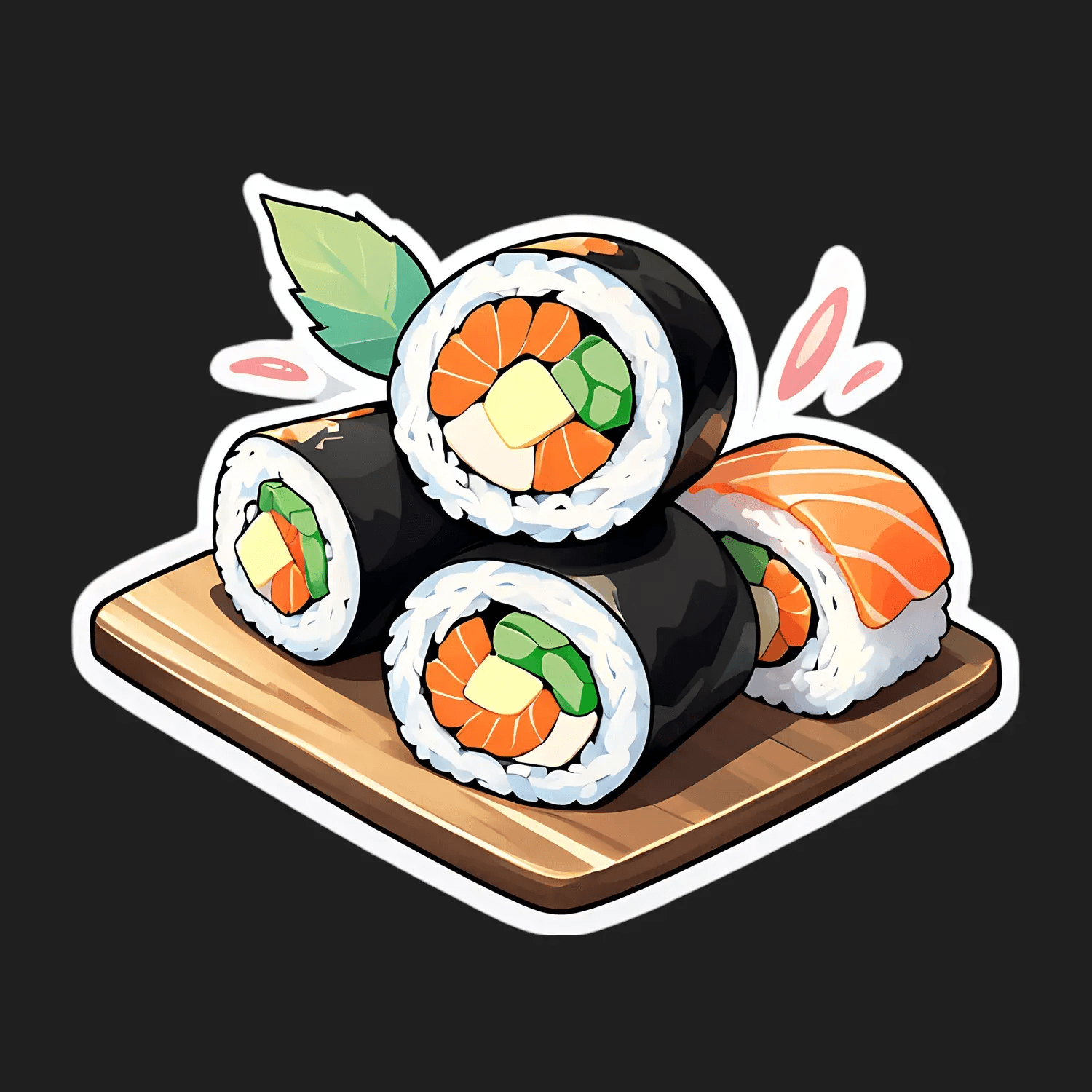 Sushi Platter Sticker - Vibrant UV DTF - Heat Press Transfer