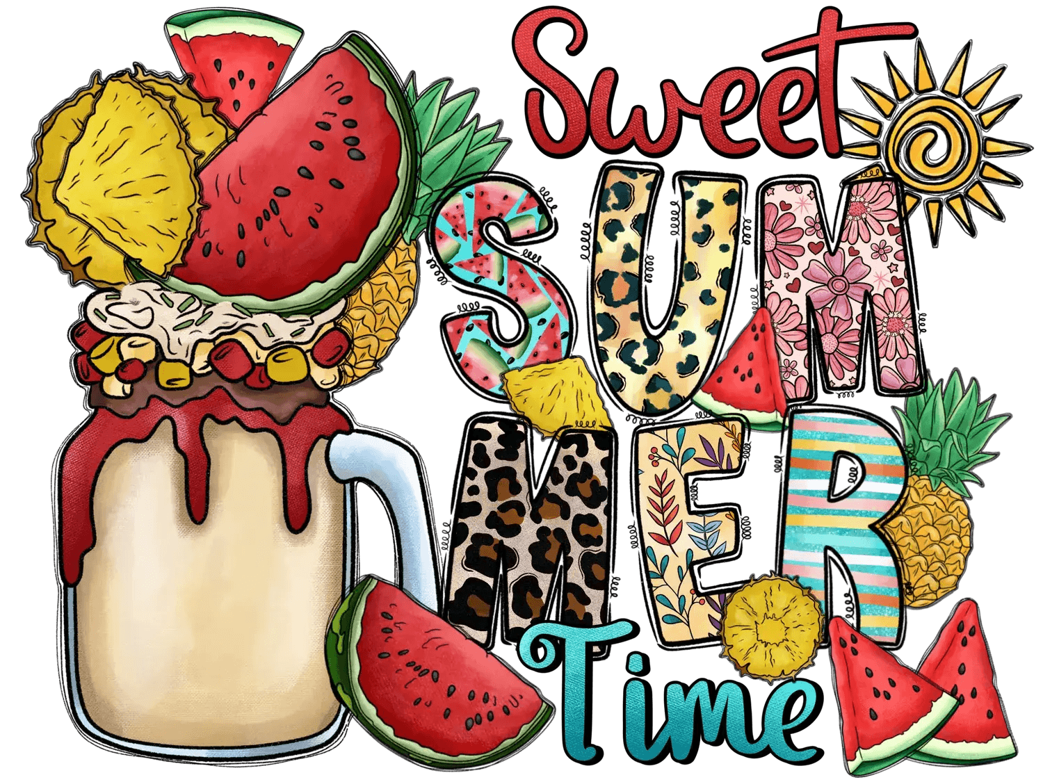 Sweet Summer Time - DTF Ready to Press - Heat Press Transfer