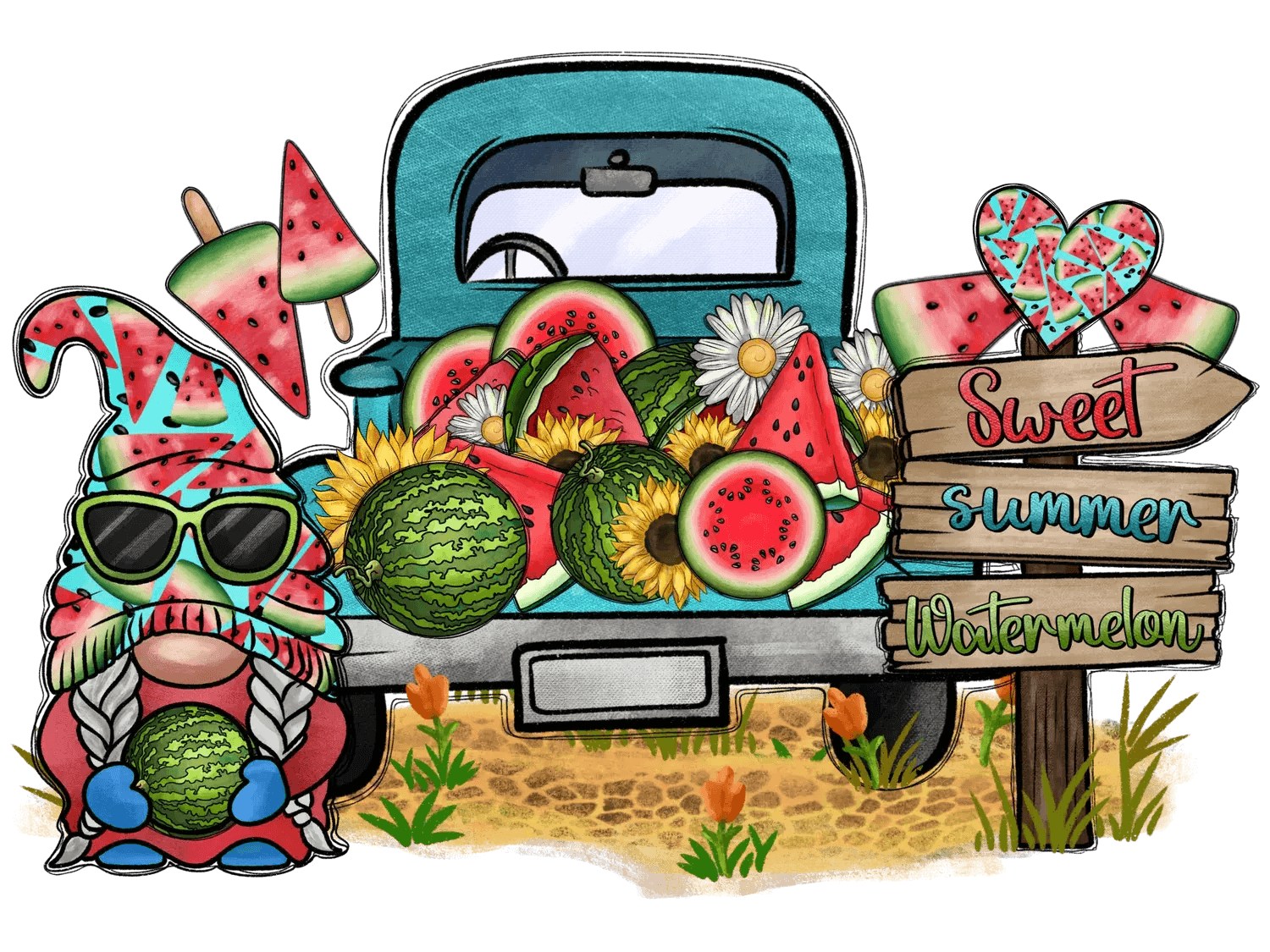 Sweet Summer Watermelon - DTF Ready to Press - Heat Press Transfer