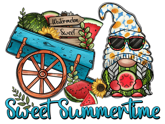 Sweet Summertime Gnome - DTF Ready to Press - Heat Press Transfer