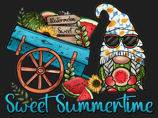 Sweet Summertime Gnome - DTF Ready to Press - Heat Press Transfer