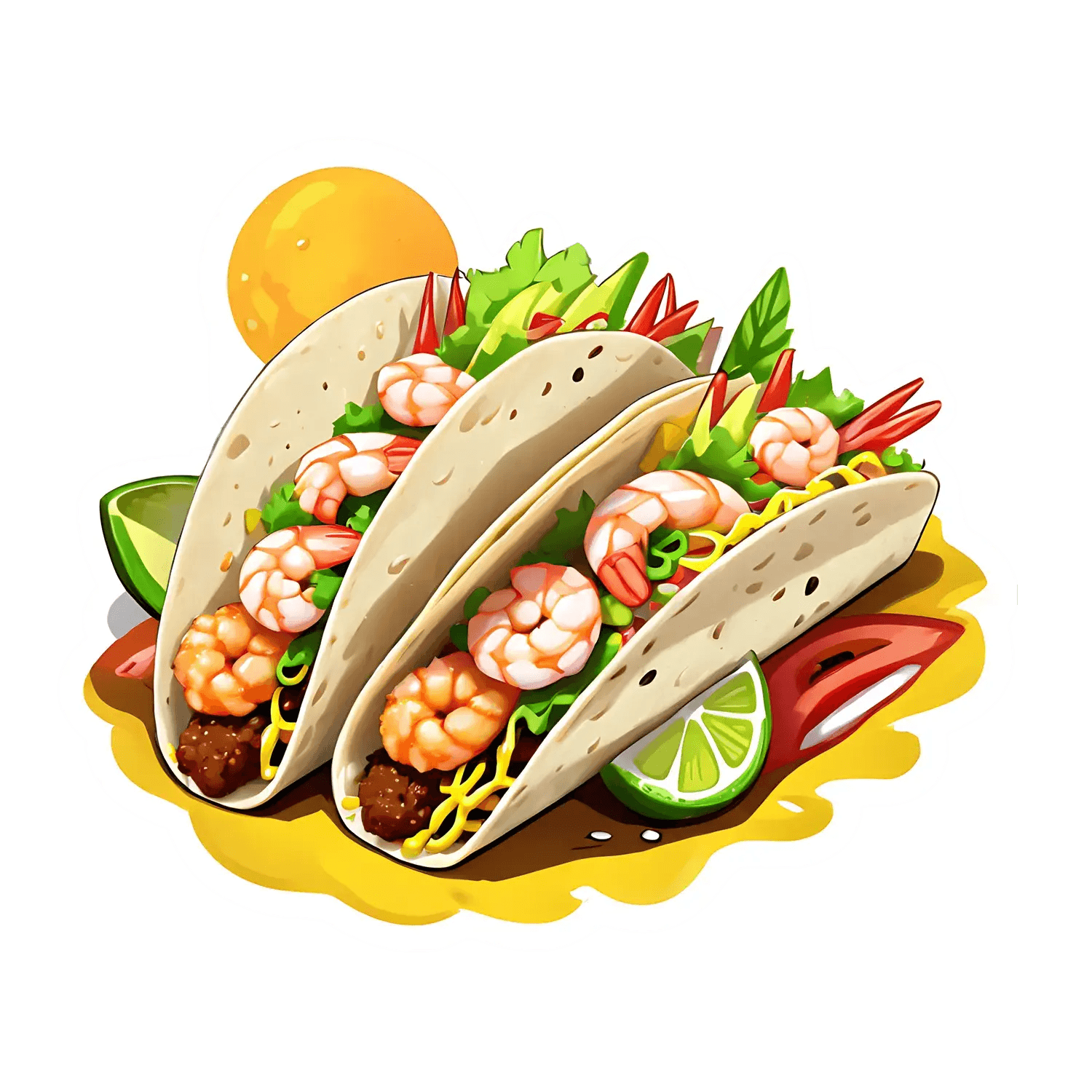 Taco Delight - Colorful UV DTF Sticker - Heat Press Transfer