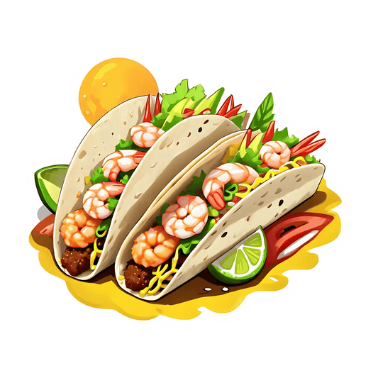 Taco Delight - Colorful UV DTF Sticker - Heat Press Transfer