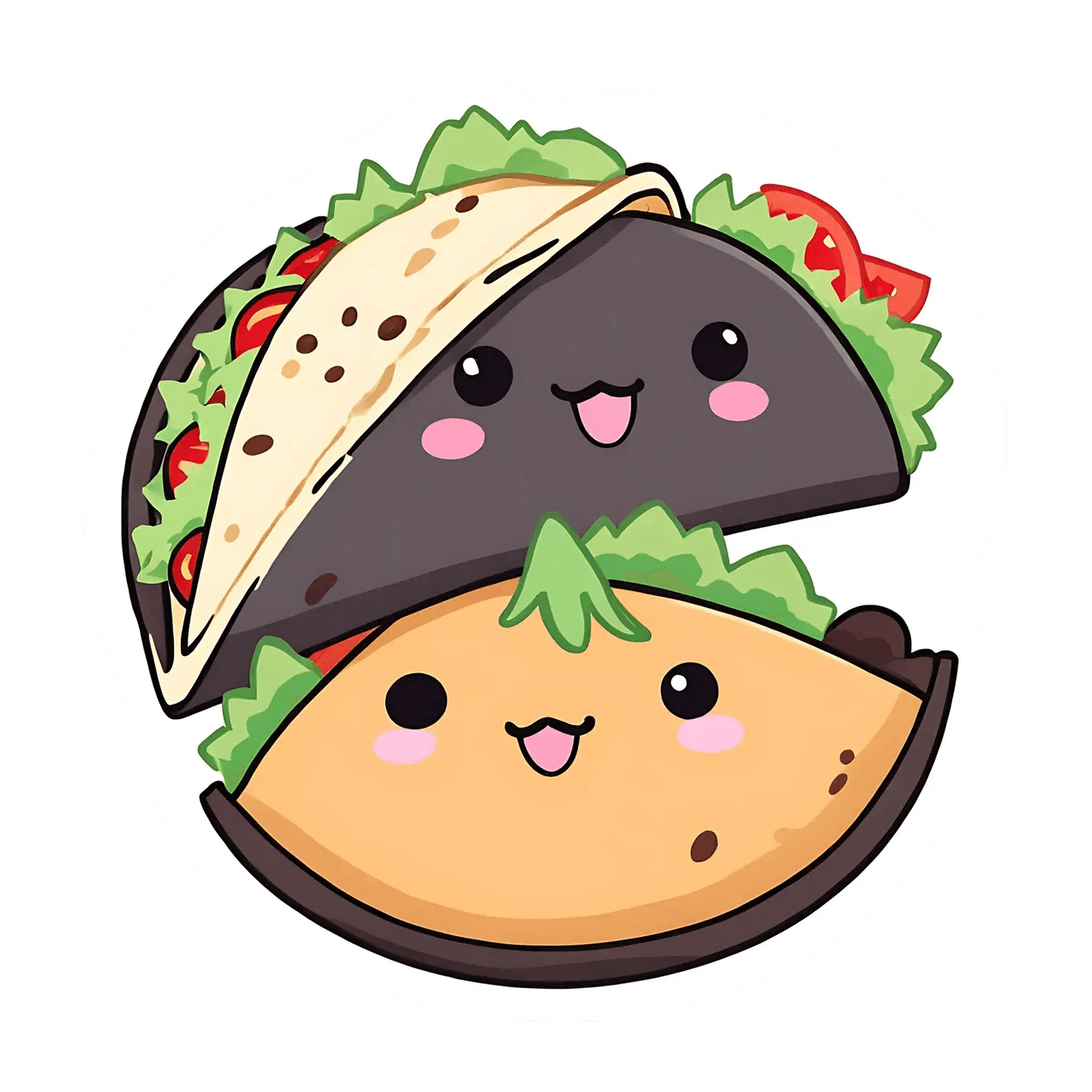 Taco Emoji Sticker - Cute Kawaii Design - Heat Press Transfer