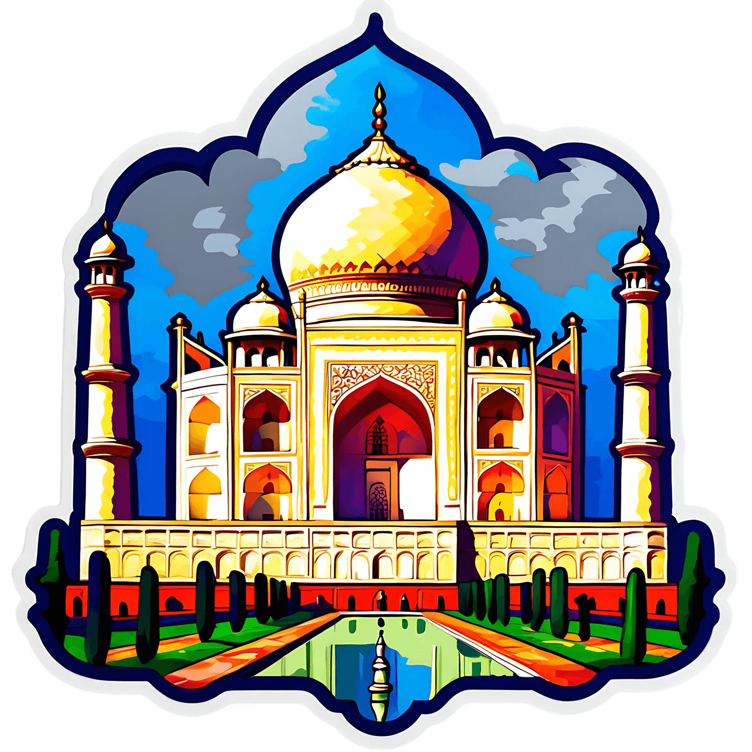 Taj Mahal Illustration - Sticker – Heat Press Transfer