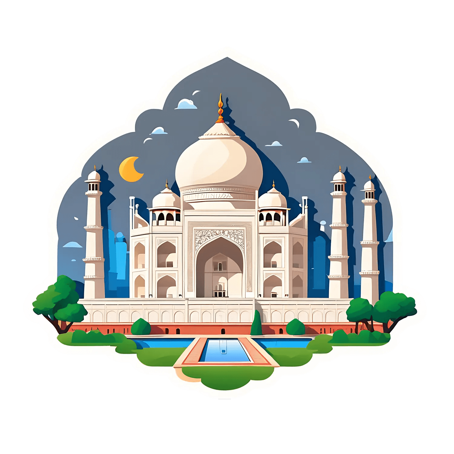 Taj Mahal View - UV Sticker - Heat Press Transfer
