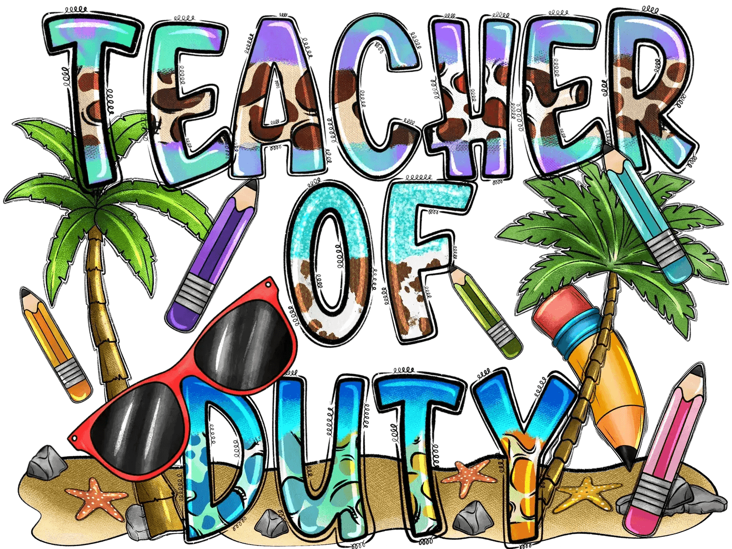 Teacher of Duty - DTF Ready to Press - Heat Press Transfer