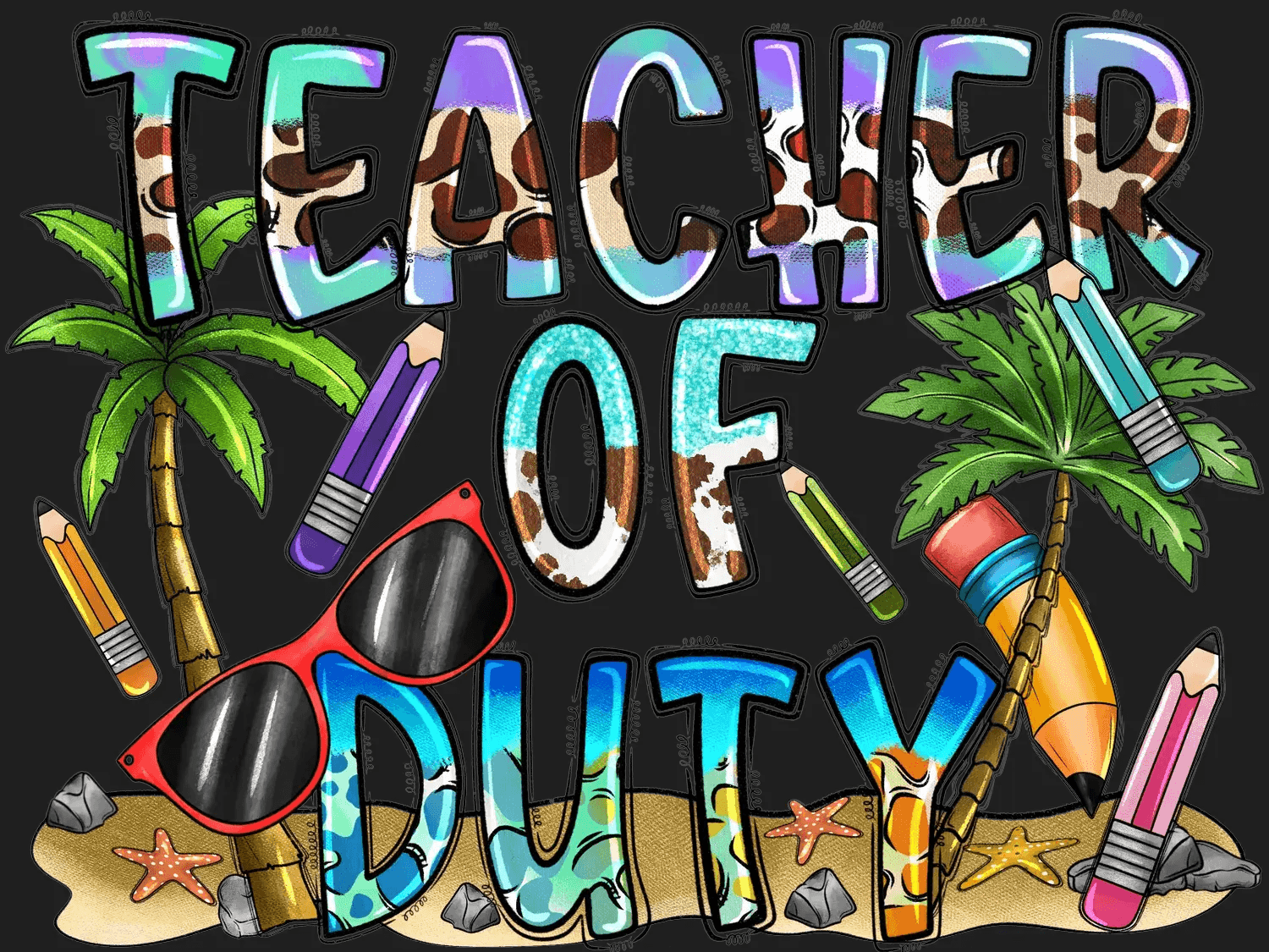 Teacher of Duty - DTF Ready to Press - Heat Press Transfer