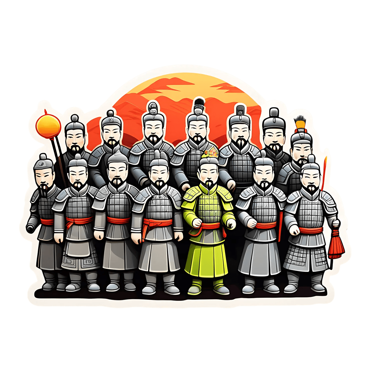 Terracotta Warriors - UV DTF Sticker - Heat Press Transfer