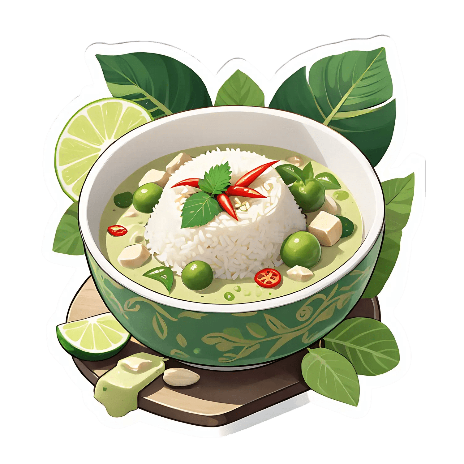 Thai Green Curry - Sticker - Heat Press Transfer