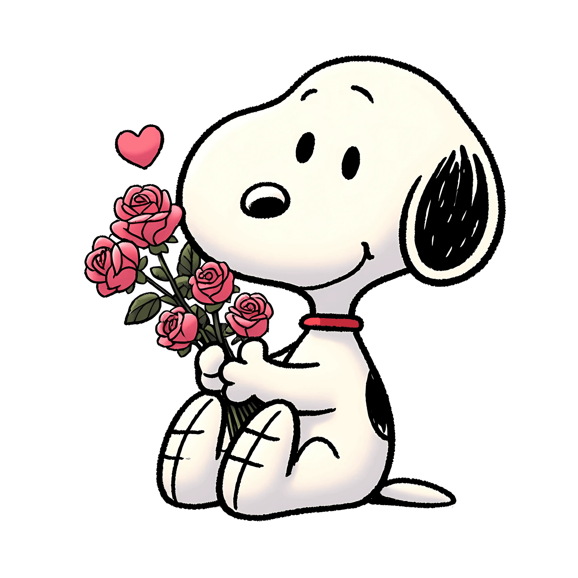 The Peanuts Snoopy And Rose Valentine's Day Design - DTF Ready To Press - Heat Press Transfer