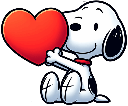 The Peanuts Snoopy Love Me Valentine's Day Heart Design - DTF Ready To Press - Heat Press Transfer