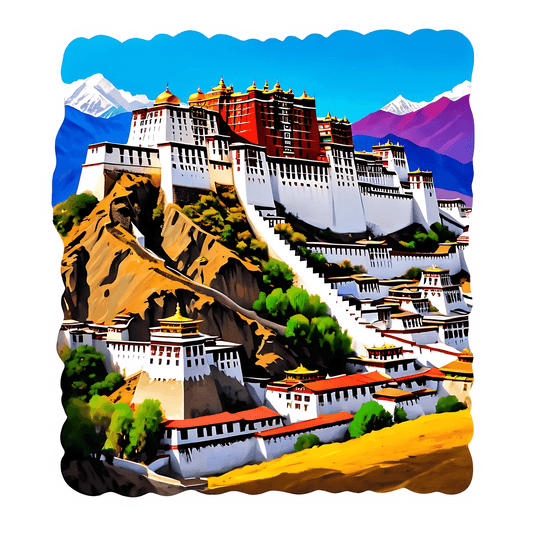 Tibetan Monastery Sticker - Vibrant UV DTF - Heat Press Transfer