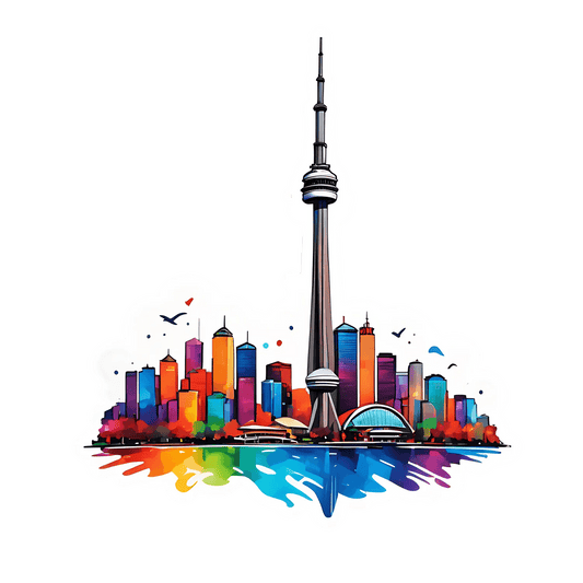 Toronto Skyline - Colorful Cityscape Sticker - Heat Press Transfer