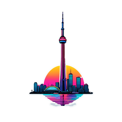 Toronto Skyline - Sunset Sticker - Heat Press Transfer