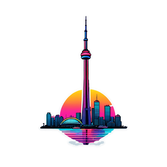 Toronto Skyline - Sunset Sticker - Heat Press Transfer