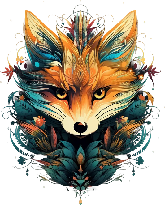 Tribal Fox Art - DTF Ready to Press - Heat Press Transfer