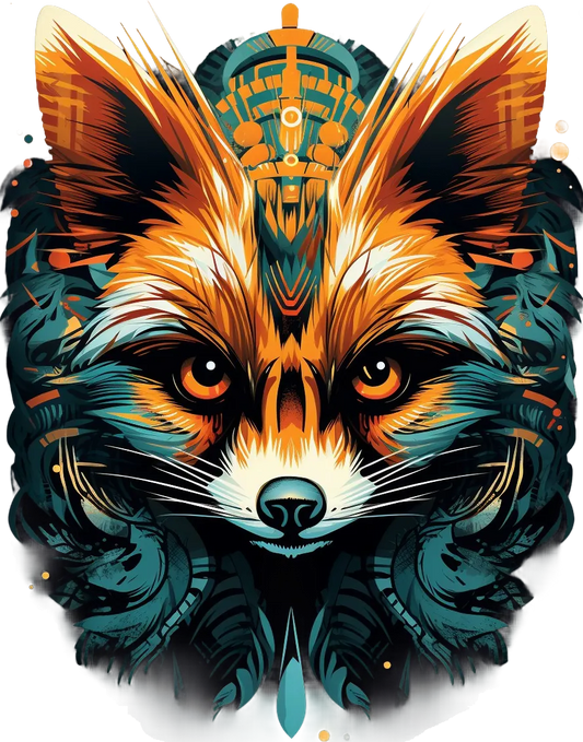 Tribal Fox Art - DTF Ready to Press - Heat Press Transfer
