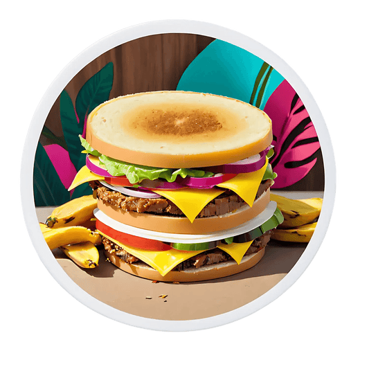 Tropical Burger Delight Sticker - Heat Press Transfer
