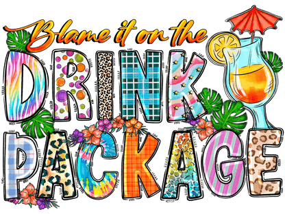 Tropical Drink Package - DTF Ready to Press - Heat Press Transfer