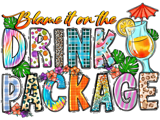 Tropical Drink Package - DTF Ready to Press - Heat Press Transfer