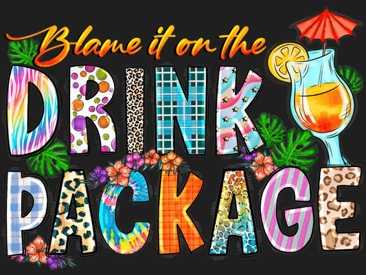 Tropical Drink Package - DTF Ready to Press - Heat Press Transfer
