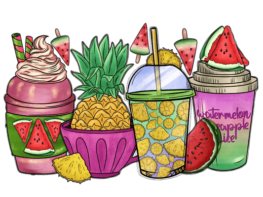 Tropical Drinks - DTF Ready to Press - Heat Press Transfer