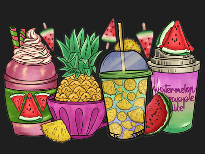 Tropical Drinks - DTF Ready to Press - Heat Press Transfer