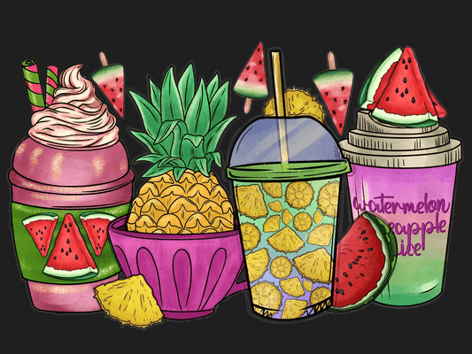 Tropical Drinks - DTF Ready to Press - Heat Press Transfer