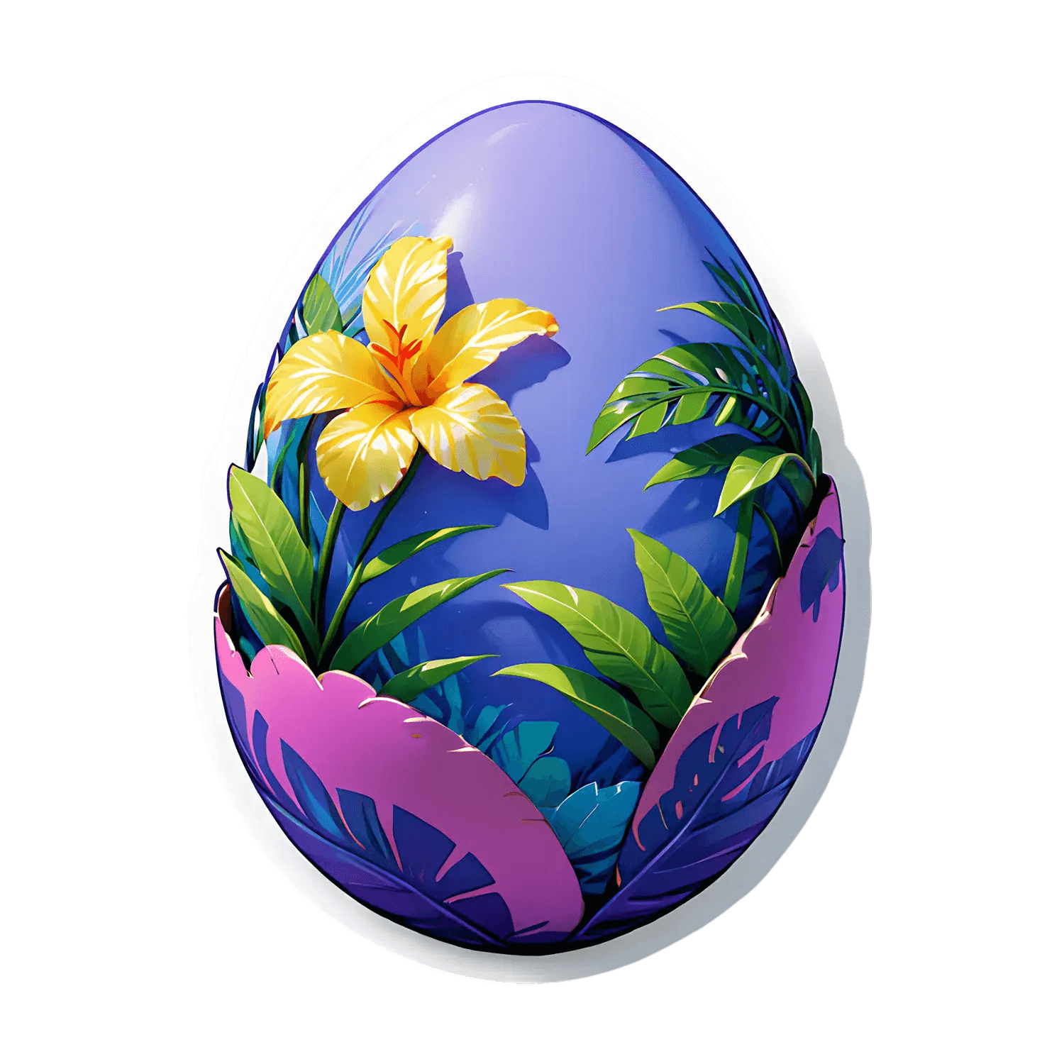 Tropical Egg - Decorative Sticker - Heat Press Transfer