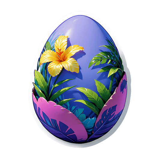 Tropical Egg - Decorative Sticker - Heat Press Transfer