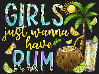Tropical Girls Night - DTF Ready to Press - Heat Press Transfer