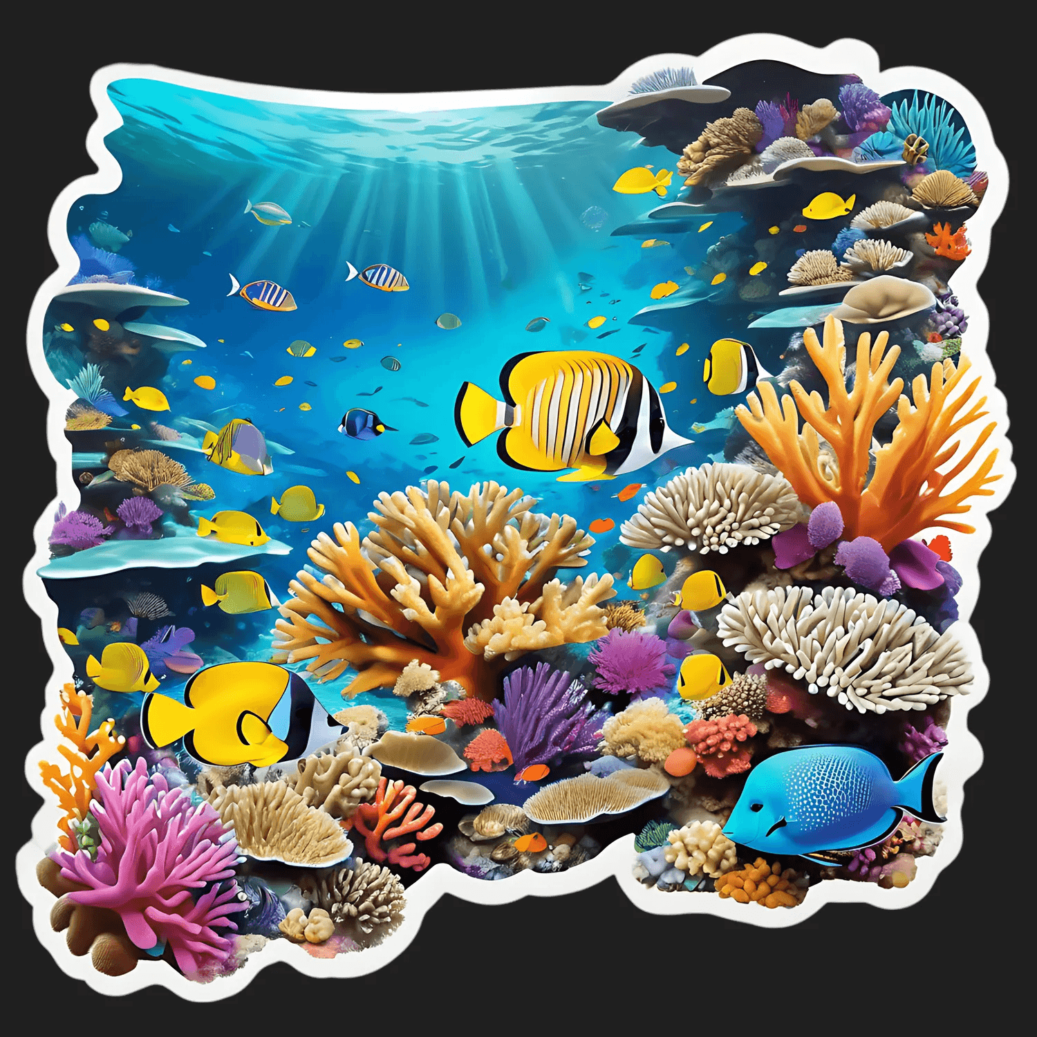 Tropical Coral Reef - UV DTF Sticker - Heat Press Transfer