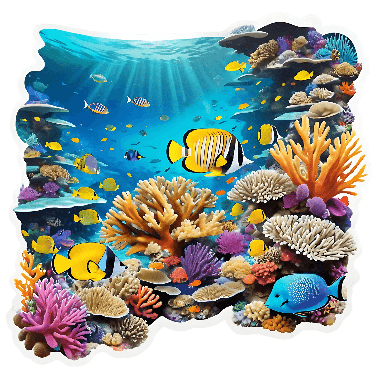 Tropical Coral Reef - UV DTF Sticker - Heat Press Transfer