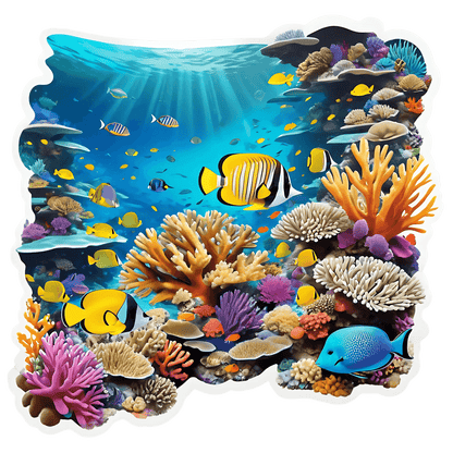 Tropical Coral Reef - UV DTF Sticker - Heat Press Transfer