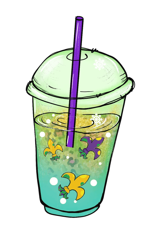 Tropical Drink Cup - DTF Ready to Press - Heat Press Transfer