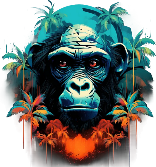 Tropical Gorilla - DTF Ready to Press - Heat Press Transfer