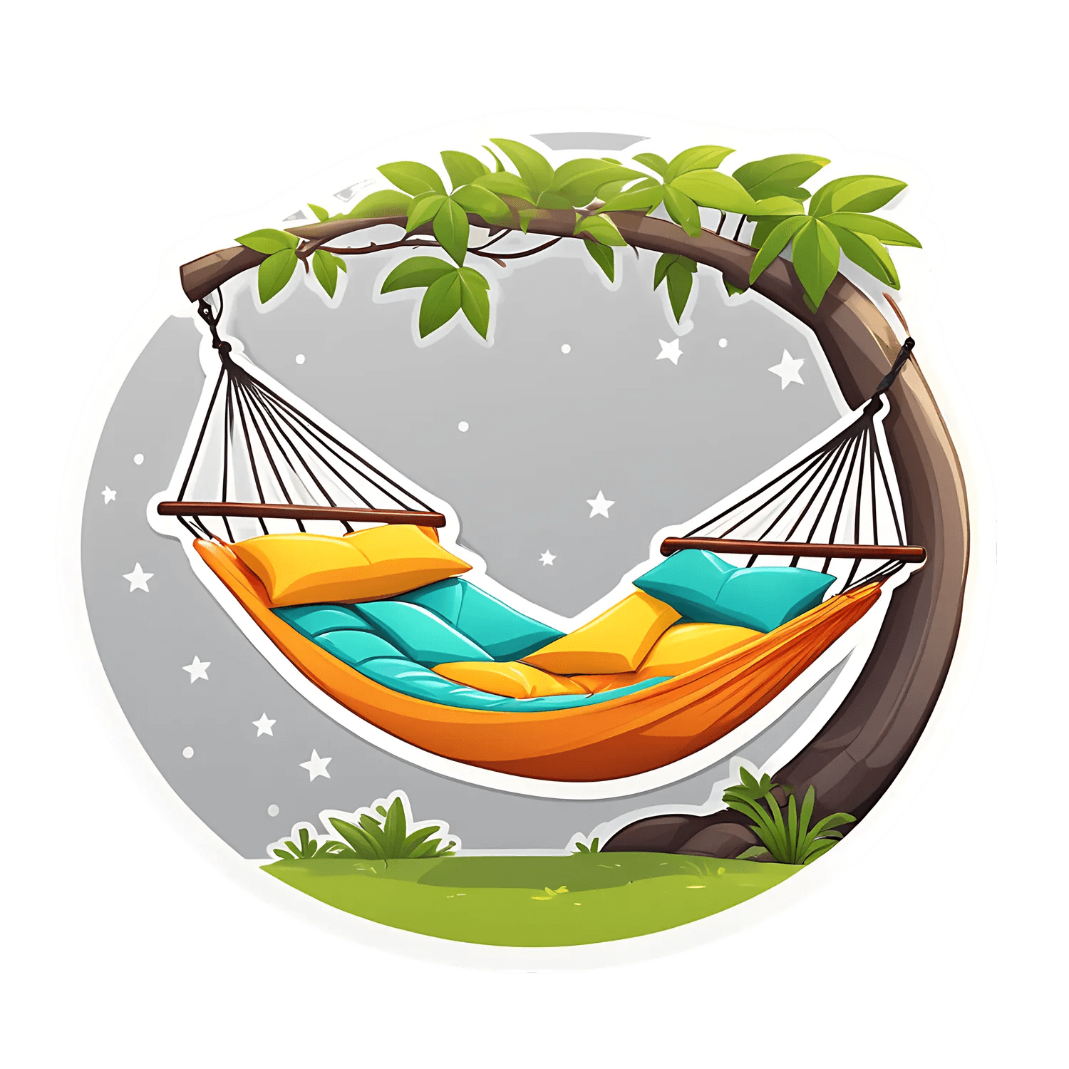 Tropical Hammock - Relaxing Sticker - Heat Press Transfer