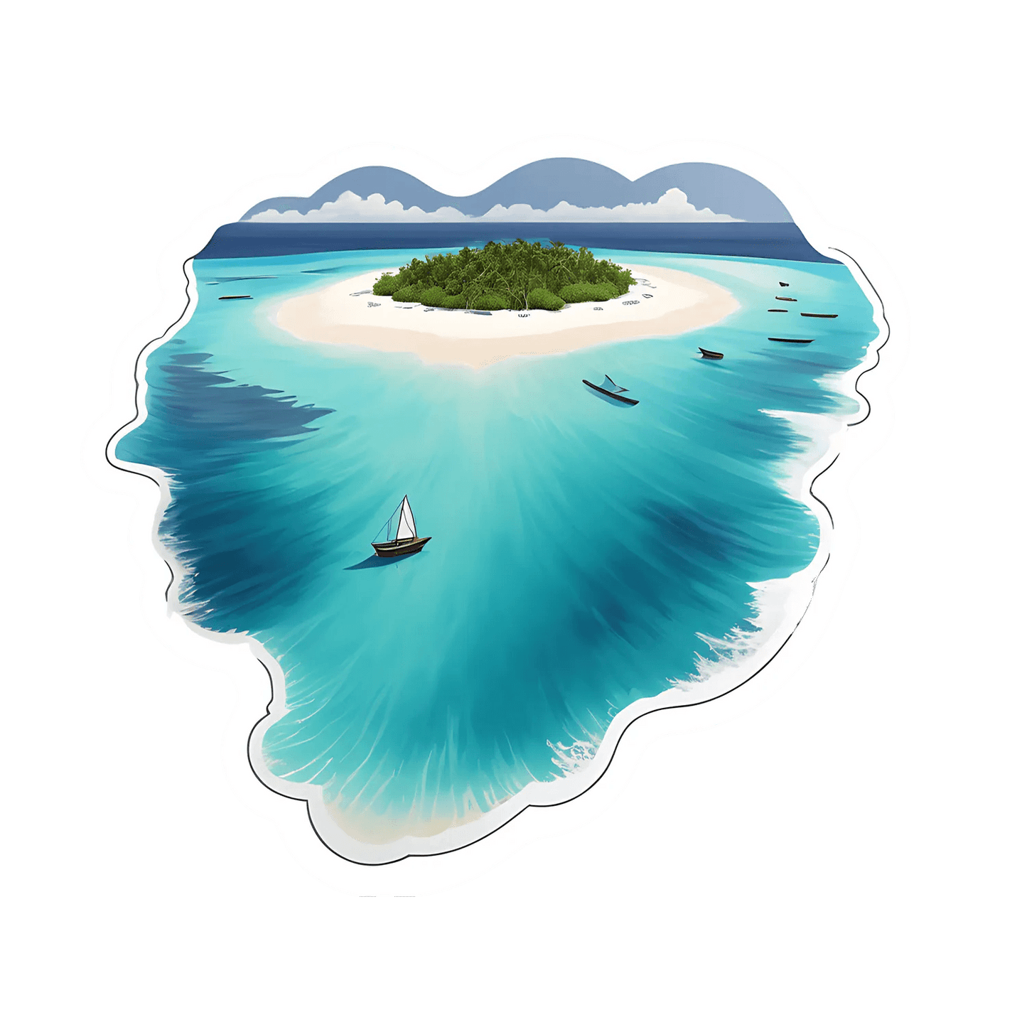 Tropical Island Paradise - Sticker - Heat Press Transfer
