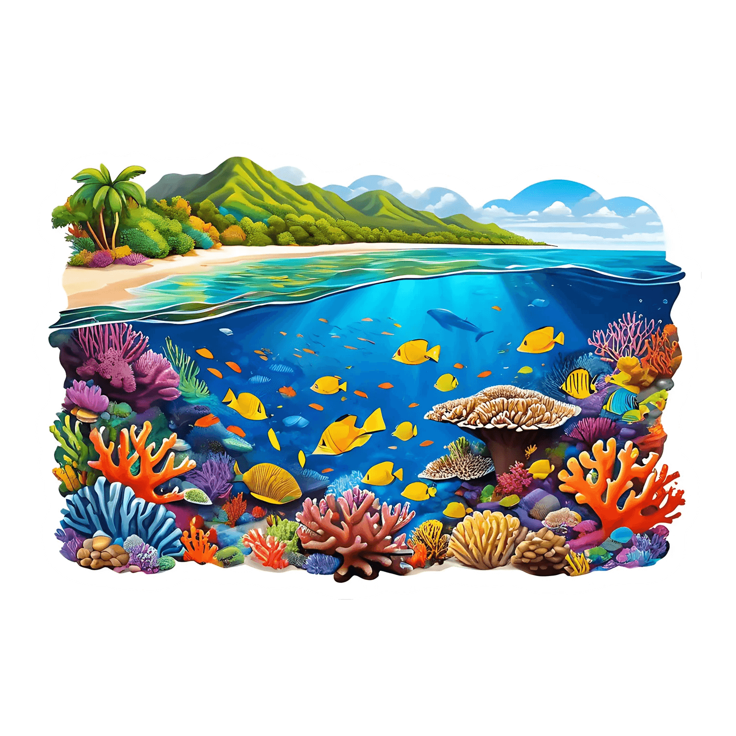 Tropical Marine Life - Sticker - Heat Press Transfer