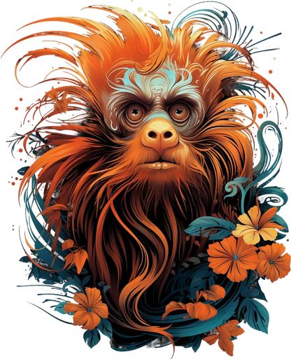 Tropical Monkey Art - DTF Ready to Press - Heat Press Transfer