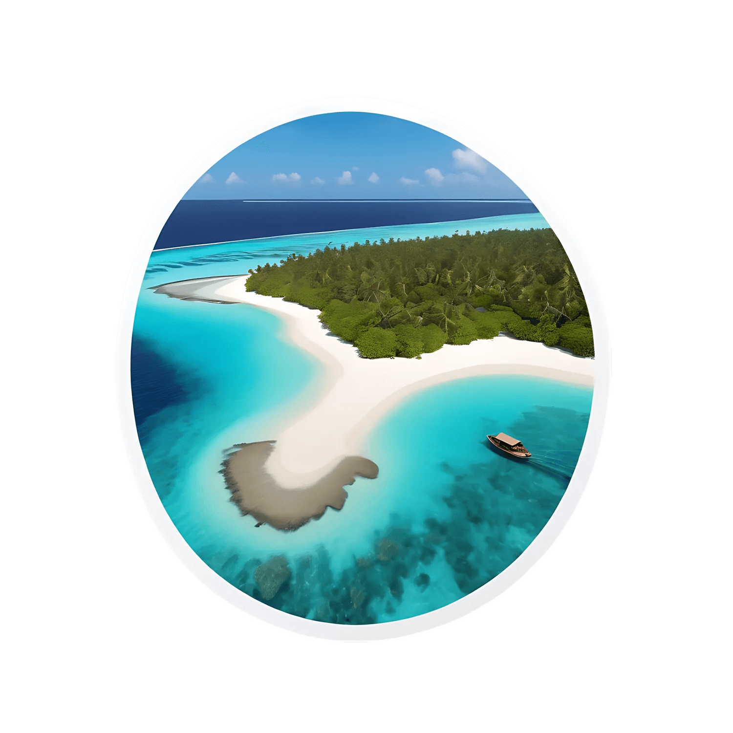 Tropical Paradise Island - Sticker - Heat Press Transfer