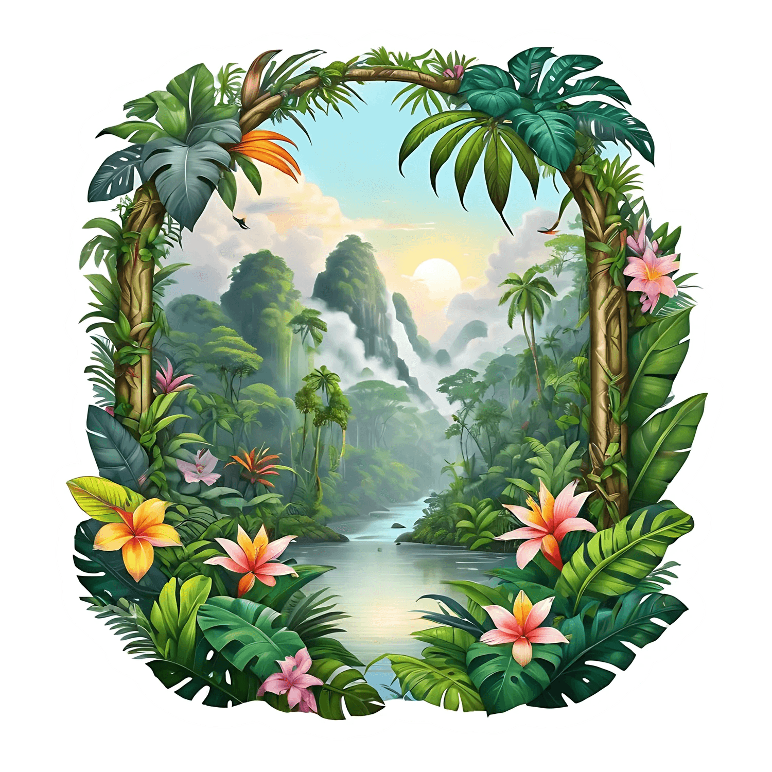 Tropical Paradise UV DTF Sticker - Heat Press Transfer